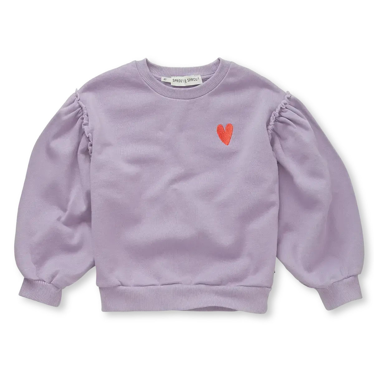 Sudadera Mangas Abullonadas Corazón – Lavanda | Sproet & Sprout