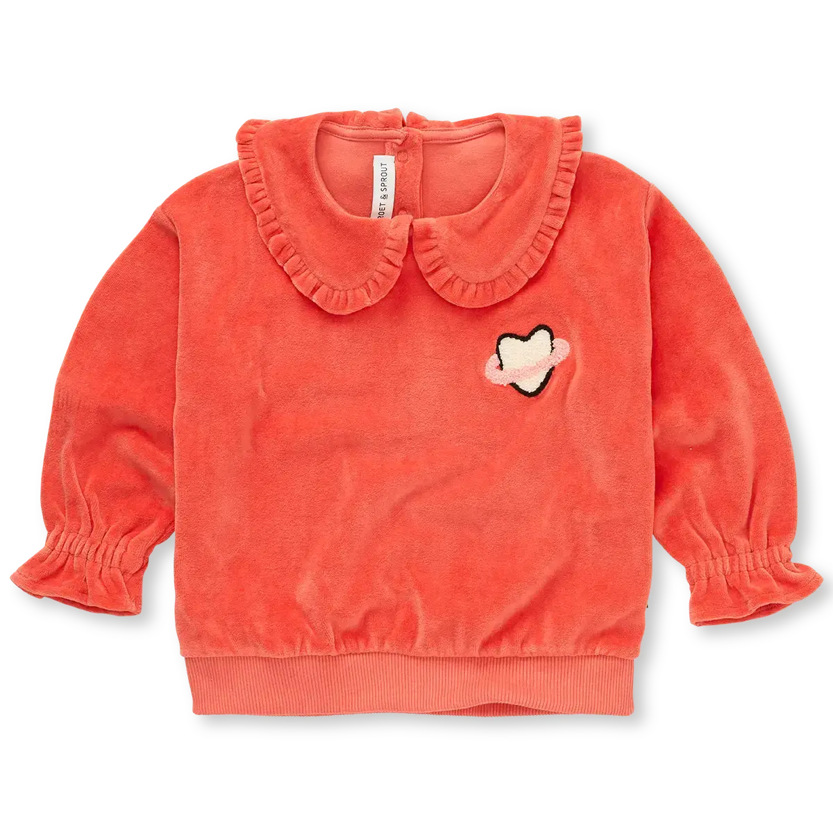 Sudadera de Terciopelo con Cuello Volante – Grenadine | Sproet & Sprout