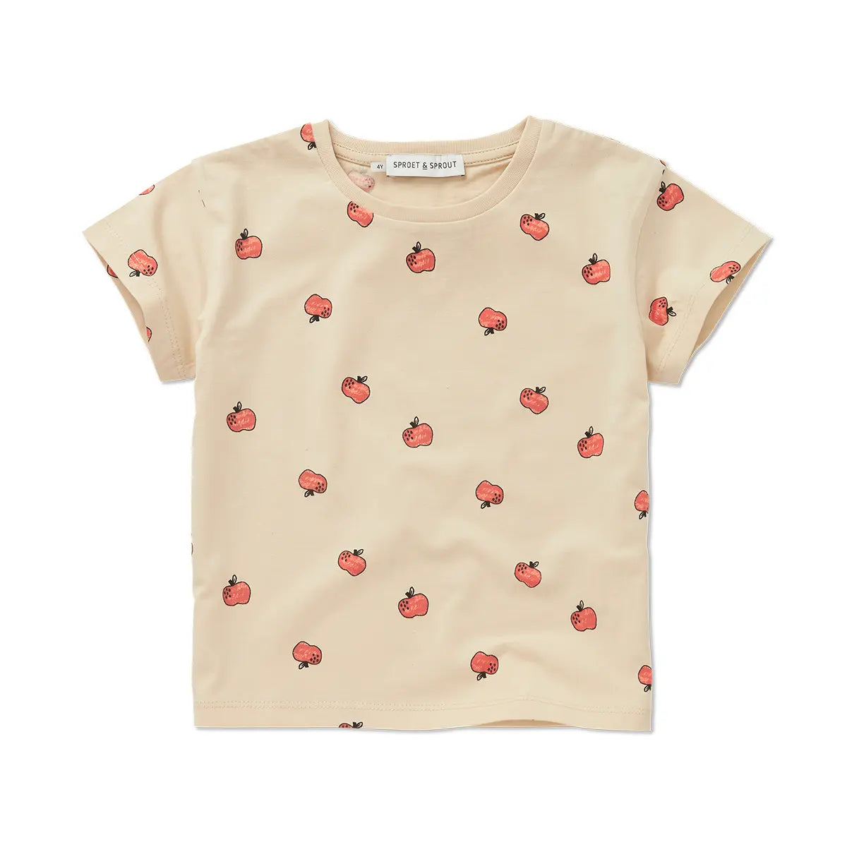 Camiseta de Manga Corta con Estampado de Manzanas – Sésamo | Sproet & Sprout