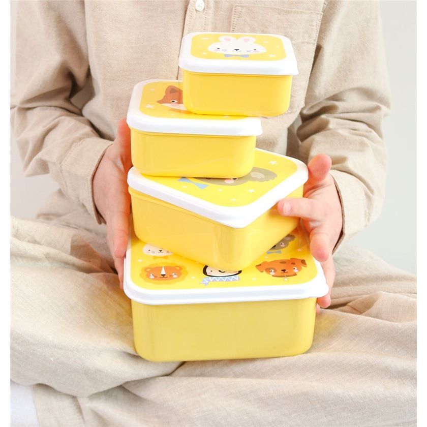 Set de 4 cajas snack Animales - A Little Lovely Company