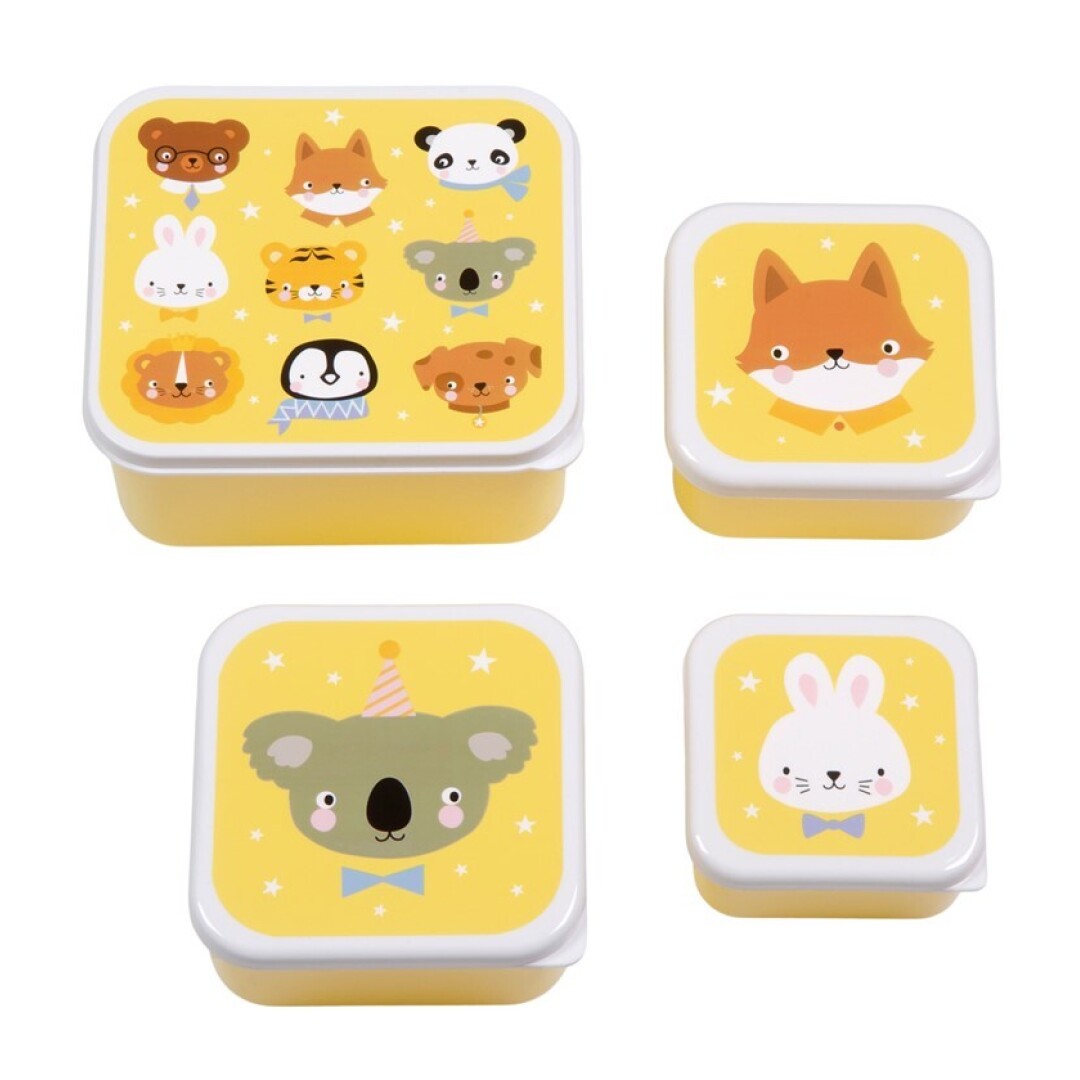 Set de 4 cajas snack Animales - A Little Lovely Company