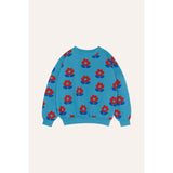 Sudadera Azul Flores Rojas - The Campamento