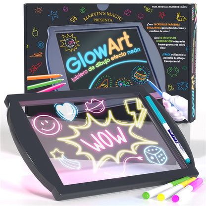 Tablero de dibujo efecto neón GlowArt · Marvin’s Magic