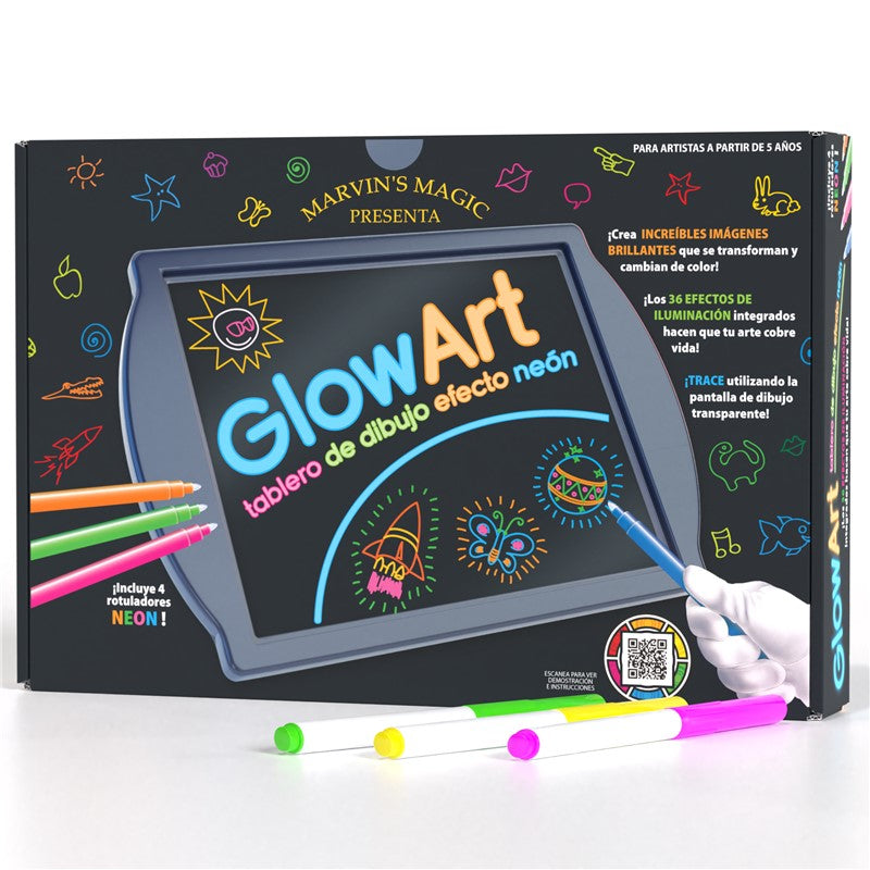Tablero de dibujo efecto neón GlowArt · Marvin’s Magic