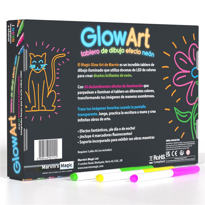 Tablero de dibujo efecto neón GlowArt · Marvin’s Magic