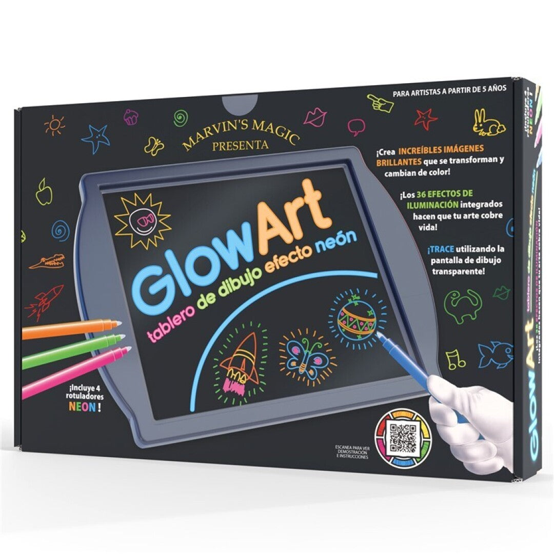 Tablero de dibujo efecto neón GlowArt · Marvin’s Magic