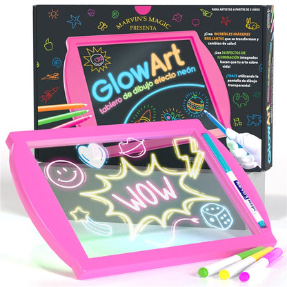 Tablero de dibujo efecto neón GlowArt  Rosa - Marvin’s Magic