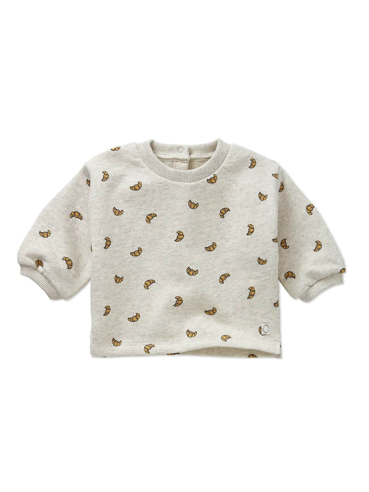 Sudadera bebé Croissant Print Ivory Melee - Sproet & Sprout