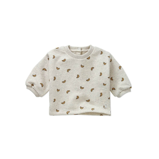 Sudadera bebé Croissant Print Ivory Melee - Sproet & Sprout
