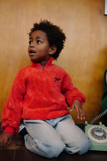 Sudadera Anorak Teddy Vivid Red · Sproet & Sprout