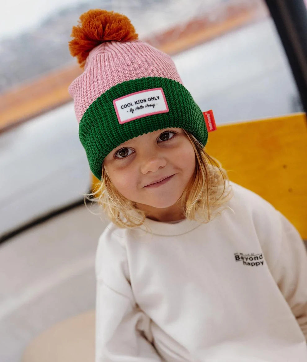 Gorro Color Block rosa y verde – Hello Hossy