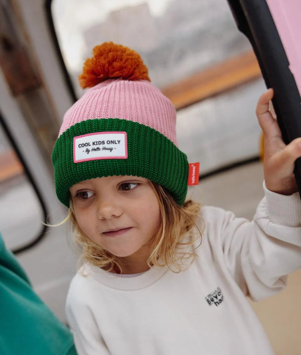 Gorro Color Block rosa y verde – Hello Hossy