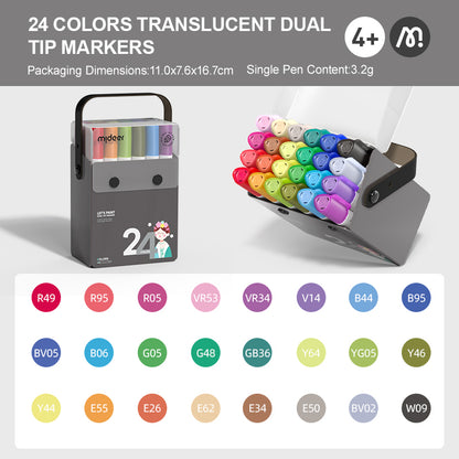 Rotuladores Doble Punta “Let’s Paint” – Mideer (Pack de 24)