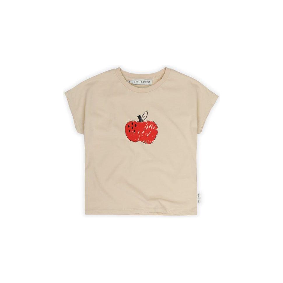 Camiseta de Manga Corta con Estampado de Manzana – Sésamo Sproet & Sprout