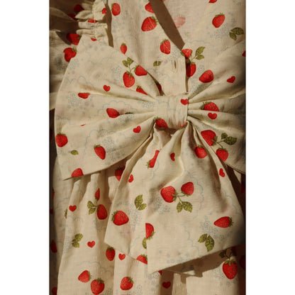 Vestido Evia Bow – Estampado Fresas - Konges Sløjd