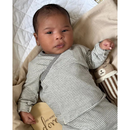 North Baby – Conjunto “Cinza Stripes” (Camiseta Cruzada + Polaina)