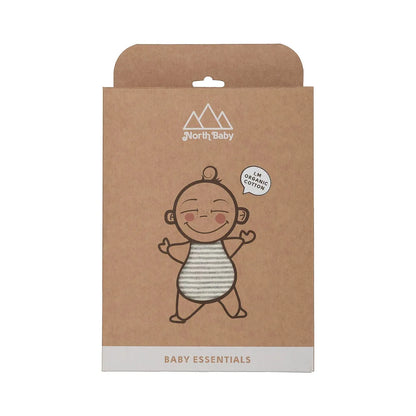 North Baby – Conjunto “Cinza Stripes” (Camiseta Cruzada + Polaina)