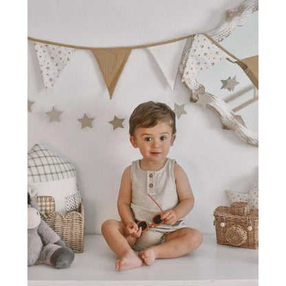 North Baby – Pelele de Tirantes Orgánico “Cinza Stripes”
