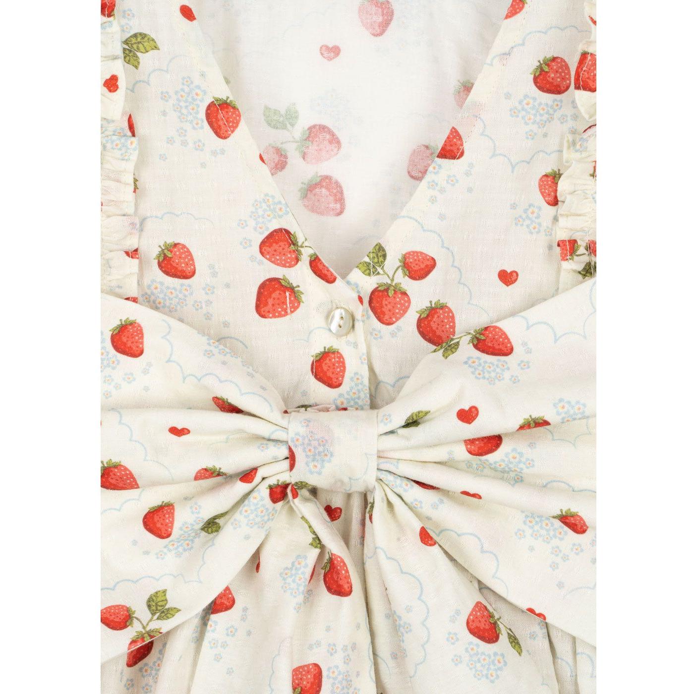Vestido Evia Bow – Estampado Fresas - Konges Sløjd