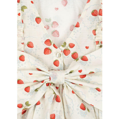 Vestido Evia Bow – Estampado Fresas - Konges Sløjd