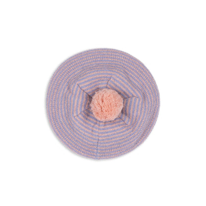 Boina de Punto con Pompón – Rayas Lila y Rosa | Konges Sløjd