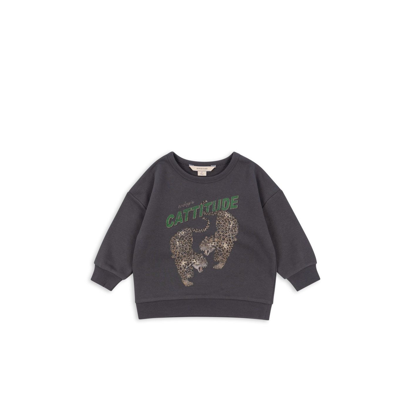 Sudadera “CATTITUDE” – Leopardo Gris | Konges Sløjd