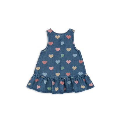 Vestido Vaquero con Estampado de Corazones - Konges Sløjd