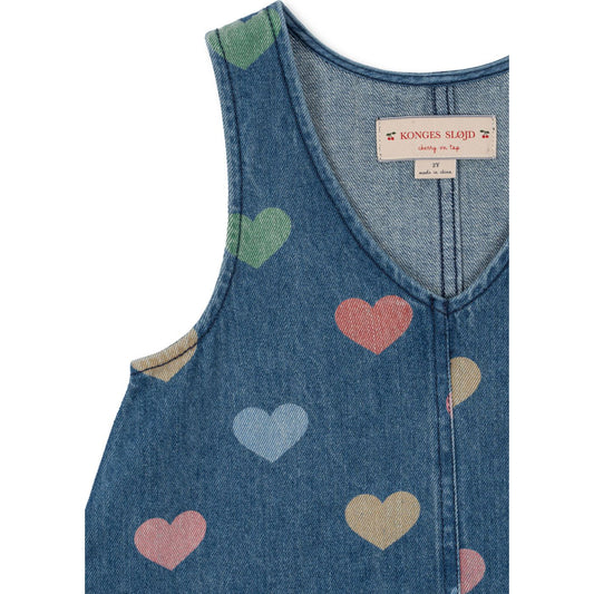 Vestido Vaquero con Estampado de Corazones - Konges Sløjd