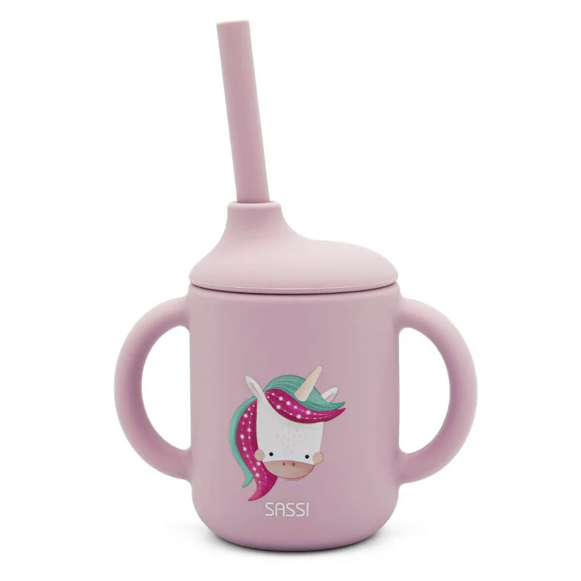 Taza de Silicona con Pajita y Asas - Sassi