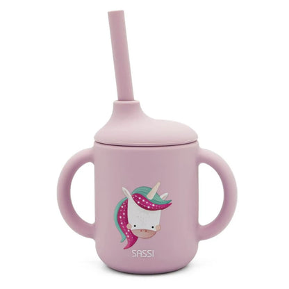Taza de Silicona con Pajita y Asas - Sassi