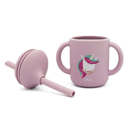 Taza de Silicona con Pajita y Asas - Sassi