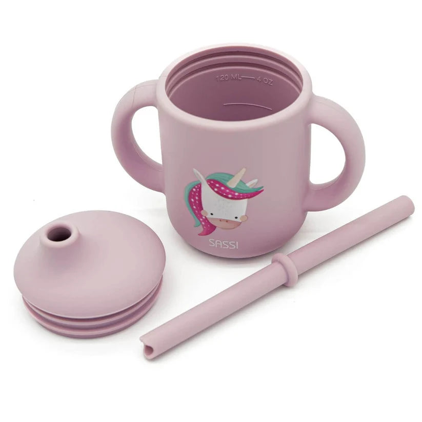 Taza de Silicona con Pajita y Asas - Sassi