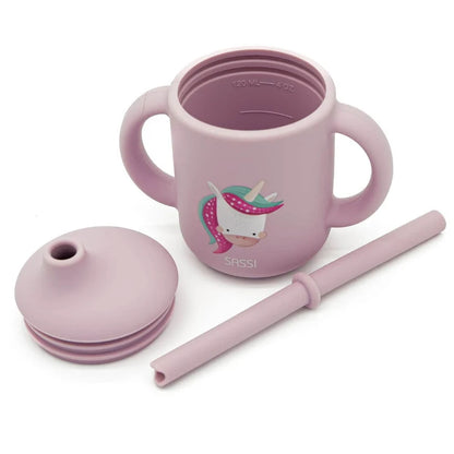 Taza de Silicona con Pajita y Asas - Sassi